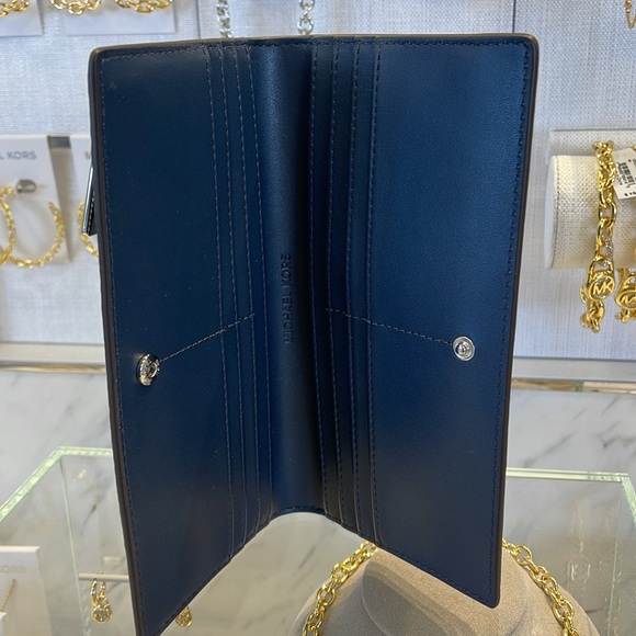 Michael Kors Reed Large Bifold Pebbled Leather Snap Wallet Card Case 
Navy 
NWT - Picture 11 of 16